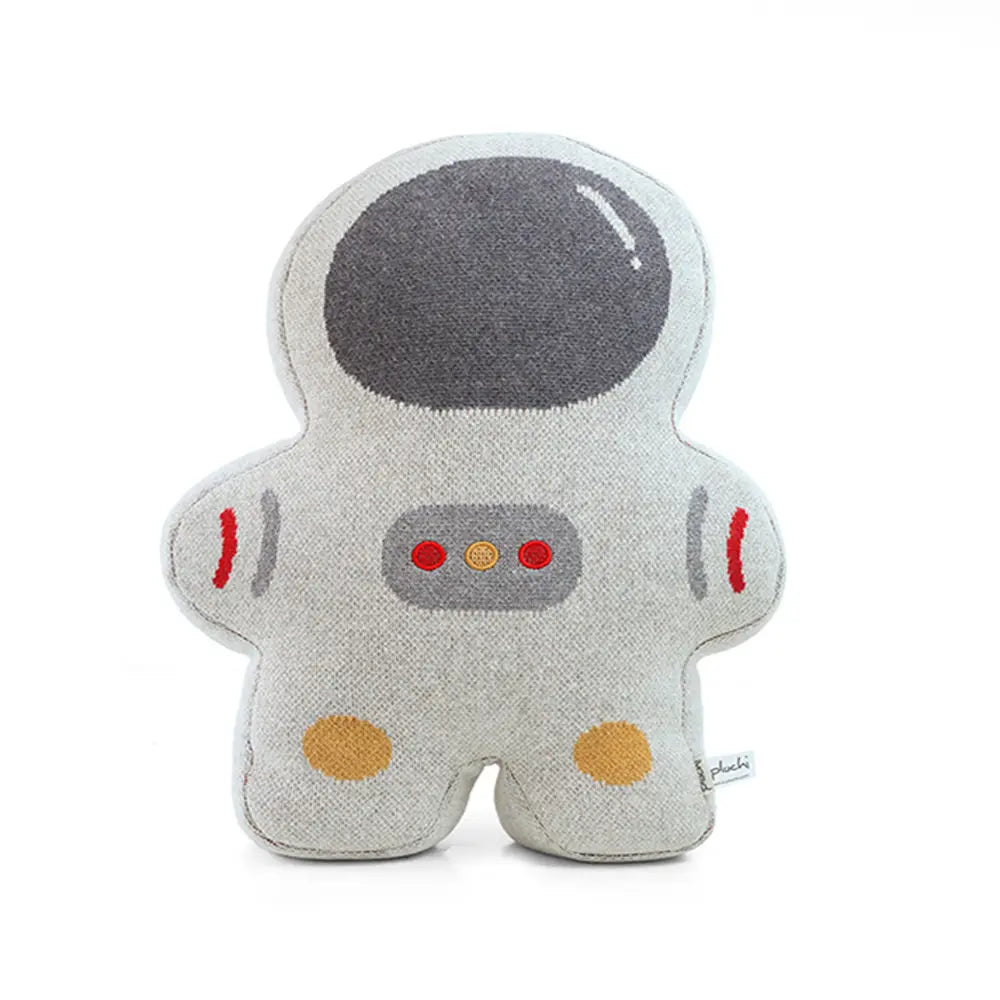 Pluchi Orbit Buddy Astronaut Cotton Knitted Stuffed Soft Toy - Vanilla Grey Melange