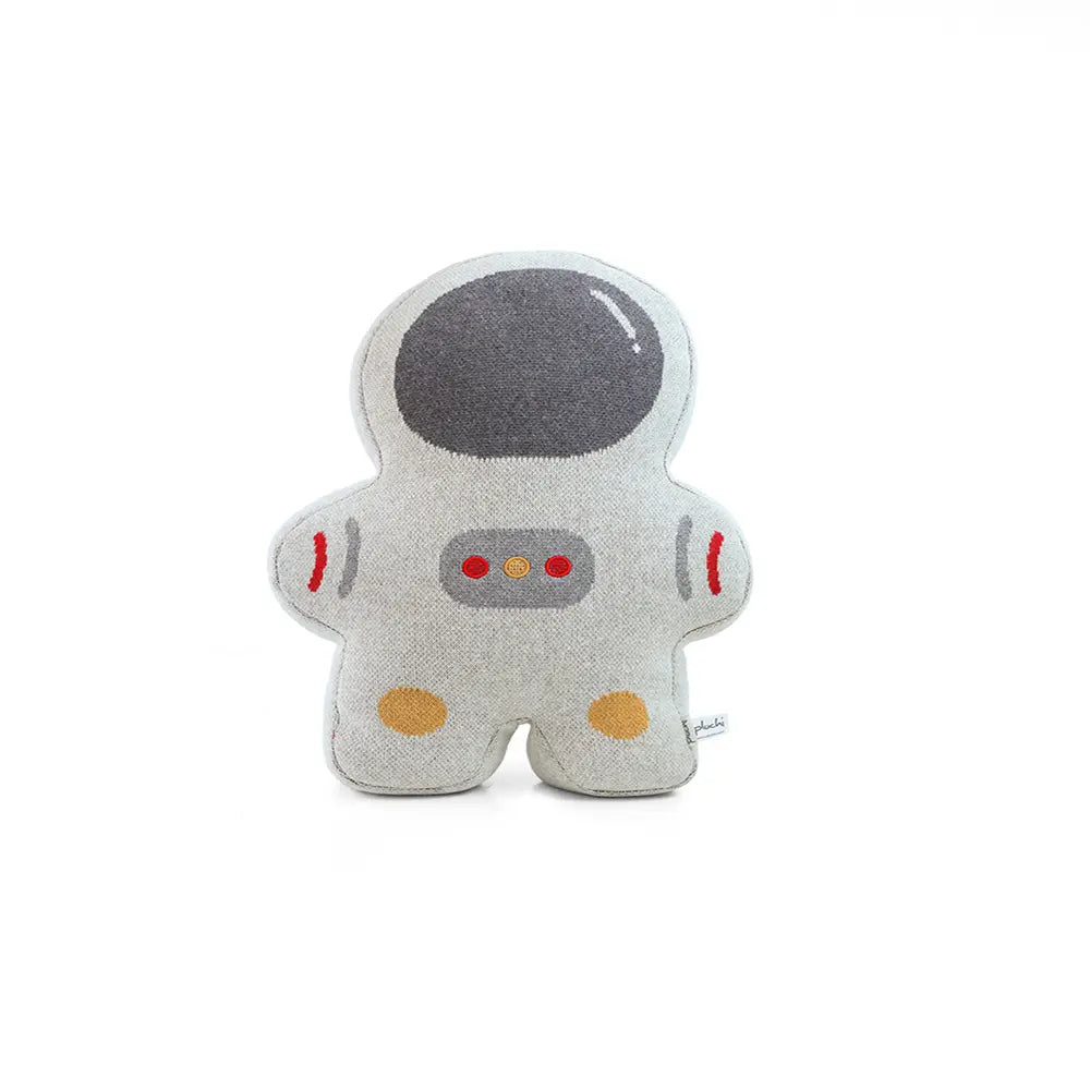 Pluchi Orbit Buddy Astronaut Cotton Knitted Stuffed Soft Toy - Vanilla Grey Melange