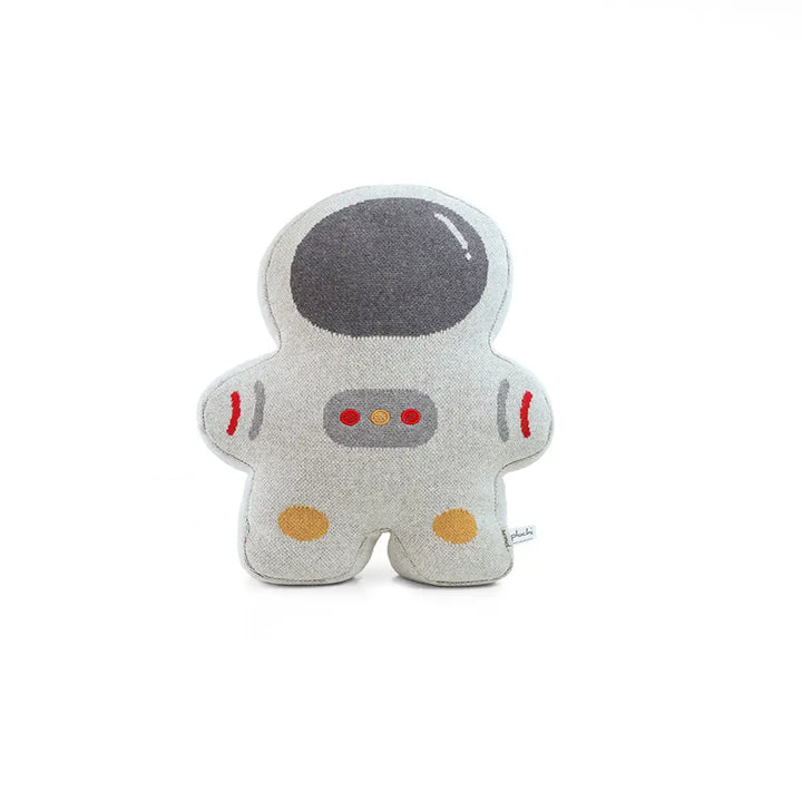 Pluchi Orbit Buddy Astronaut Cotton Knitted Stuffed Soft Toy - Vanilla Grey Melange
