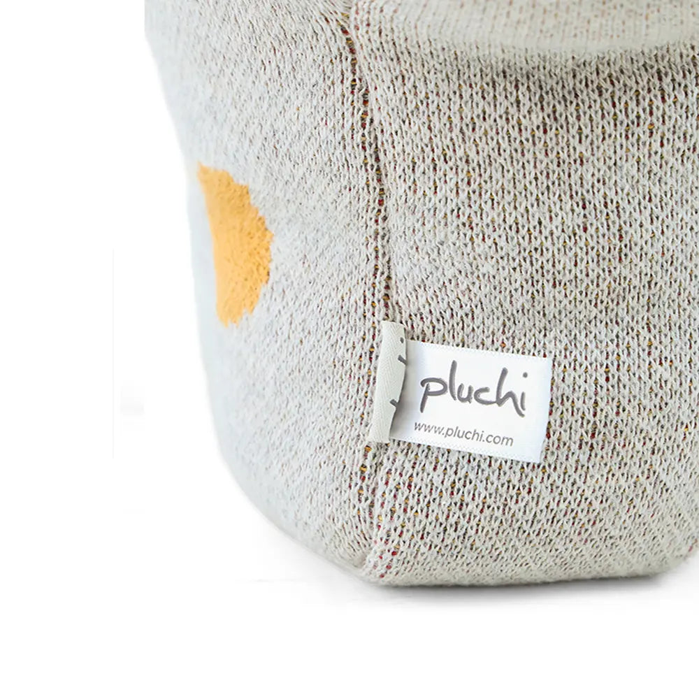 Pluchi Orbit Buddy Astronaut Cotton Knitted Stuffed Soft Toy - Vanilla Grey Melange