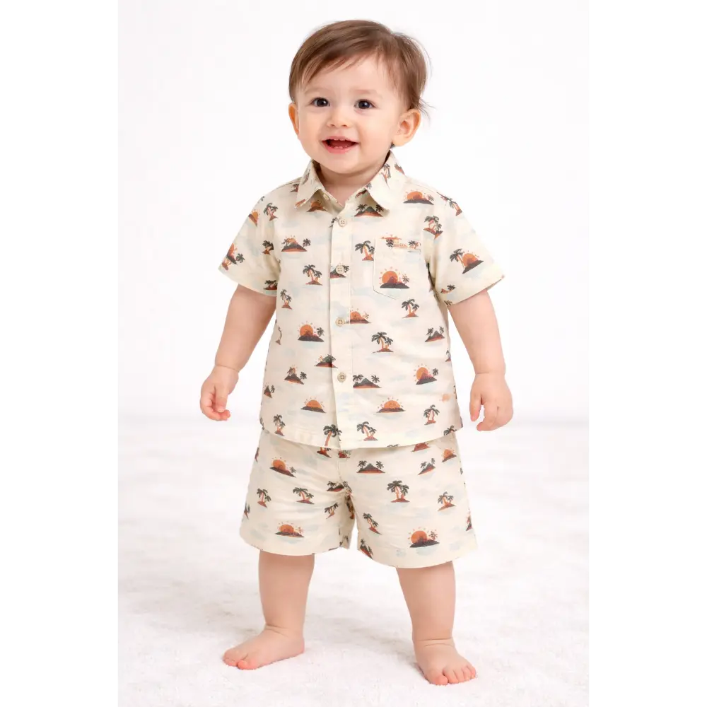 Sweetlime By AS Sunset Print Cotton Linen Co-ord Set