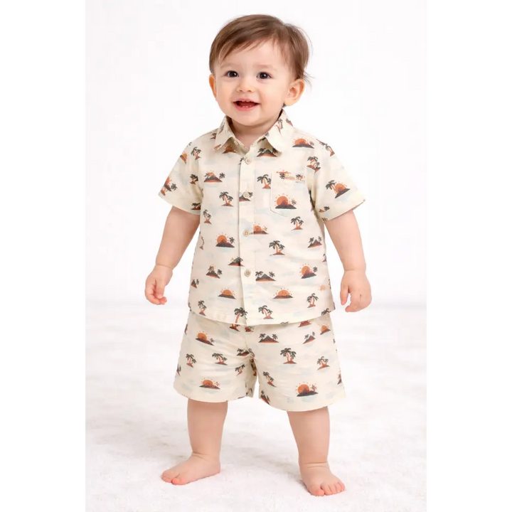 Sweetlime By AS Sunset Print Cotton Linen Co-ord Set