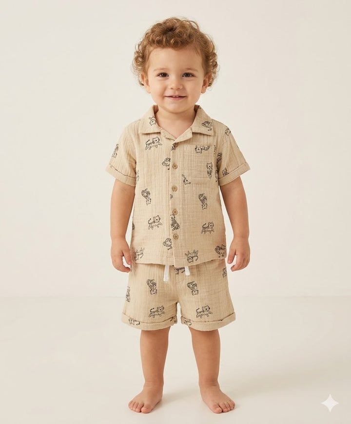 Sweetlime By AS Tiger Print Cotton Co-ord Set