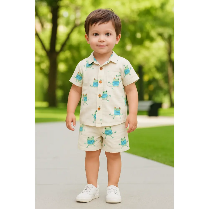 Sweetlime By AS Frog Print Cotton Co-ord Set