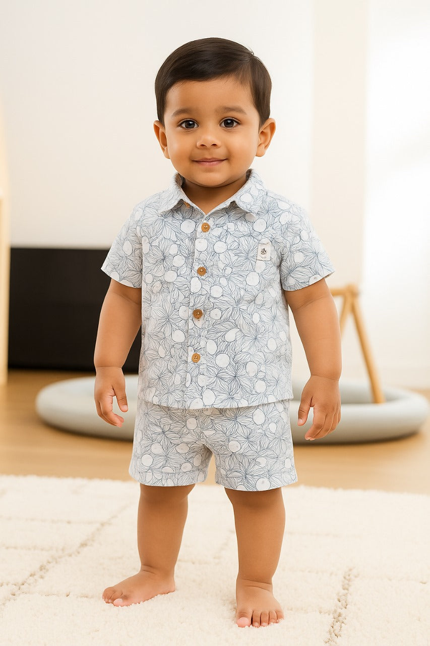 Sweetlime By AS Blue & White Lemon Print Cotton Co-ord Set