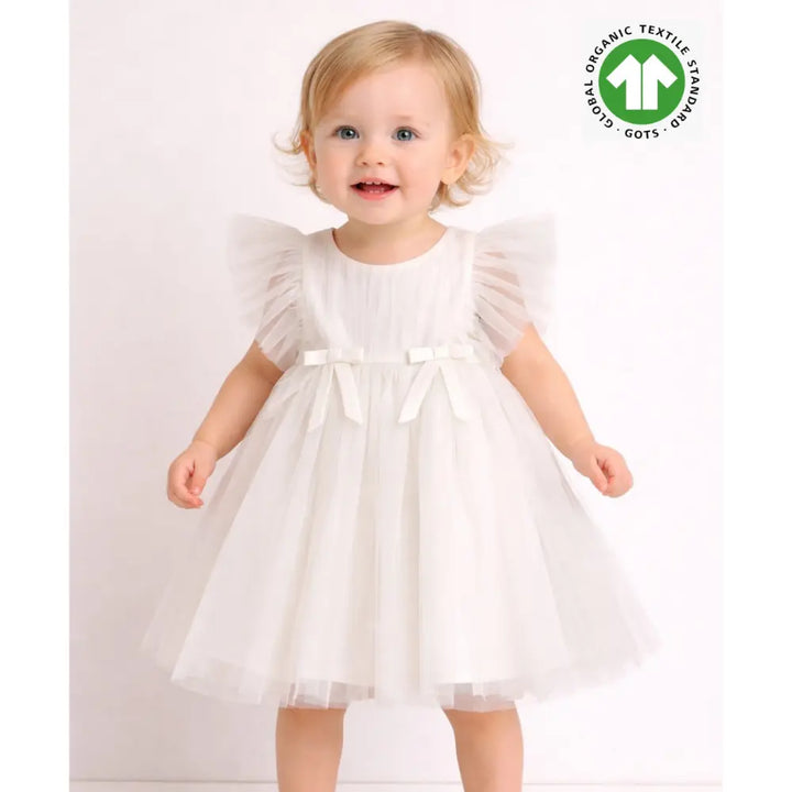 Sweetlime By As Little Angel White Party Dress- White - 12-18M