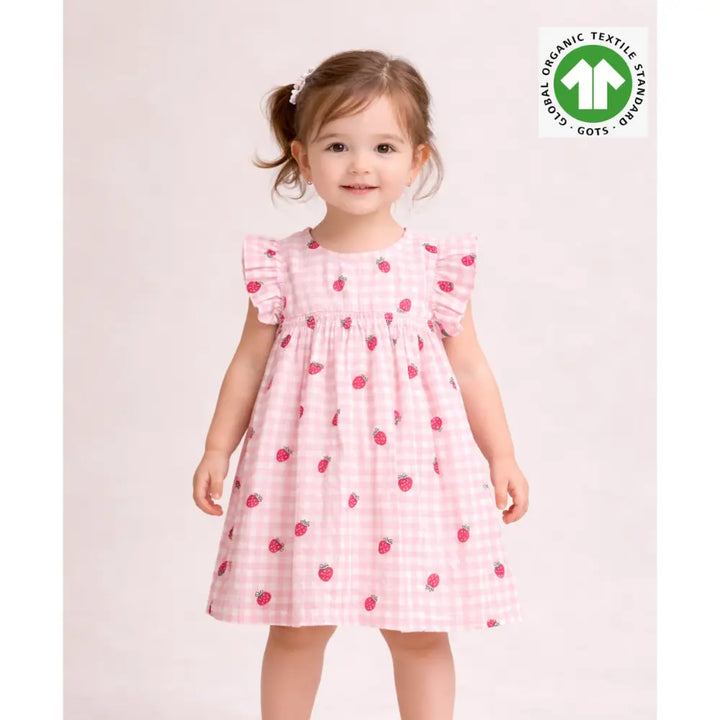 Sweetlime By As Organic Cotton Strawberry Picnic Baby Dress - Pink - 3-6M