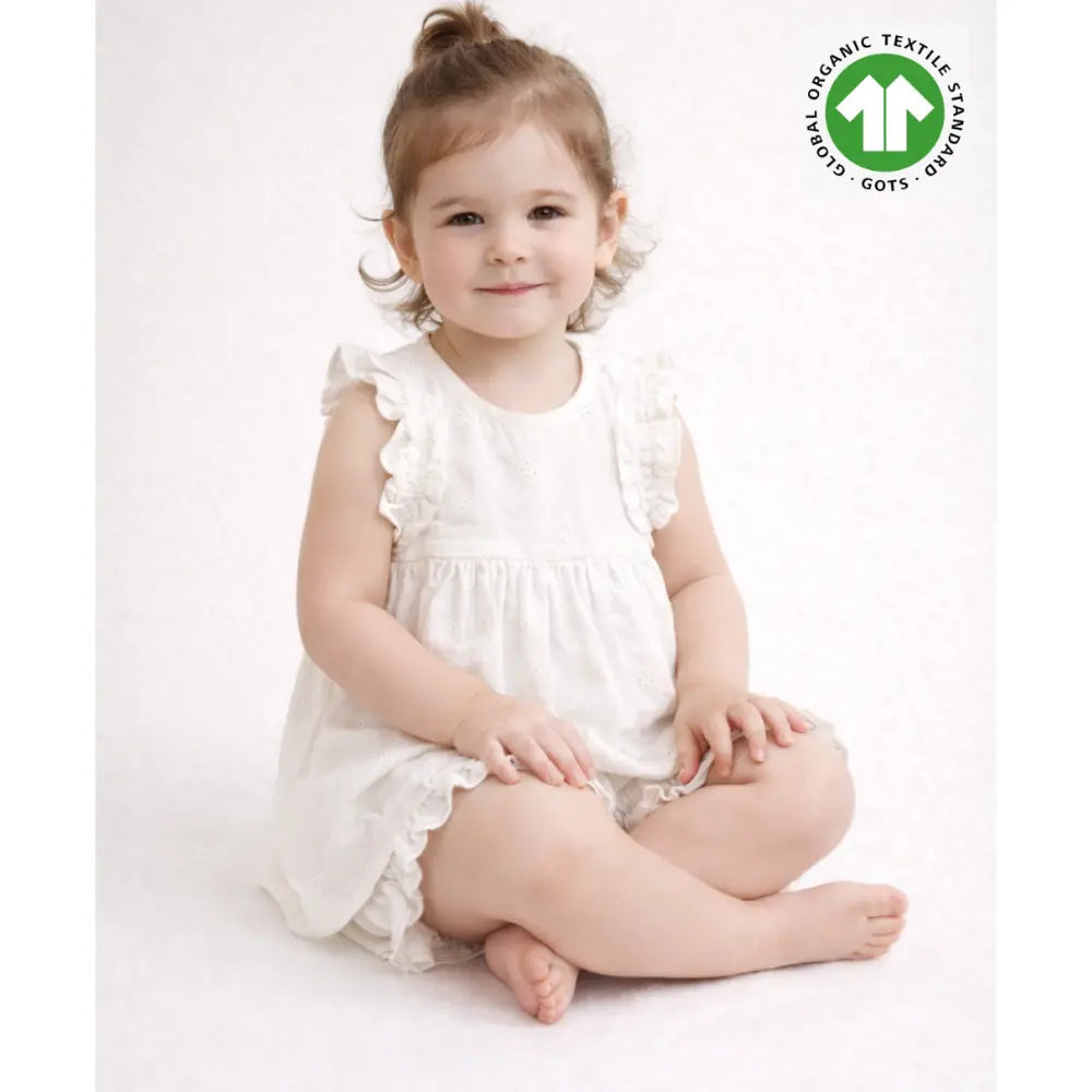 Sweetlime By As Organic Cotton Pure Grace White Dress &amp; Bloomer Set - White - 12-18M