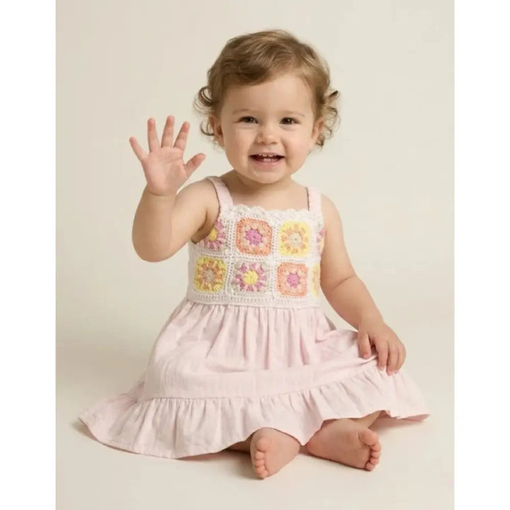 Sweetlime By As The Meadow Crochet Pinafore Dress - Pink