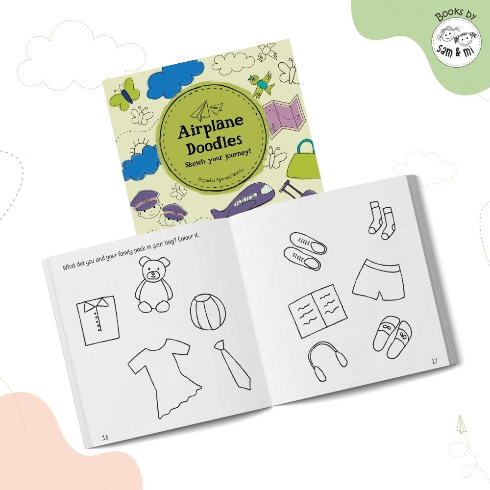 SAM &amp; MI - Airplane Doodles: Interactive Fun Activity Book for Kids