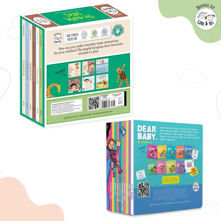 SAM &amp; MI – Baby Shower Gift Set: Books for Expecting and New Parents – English