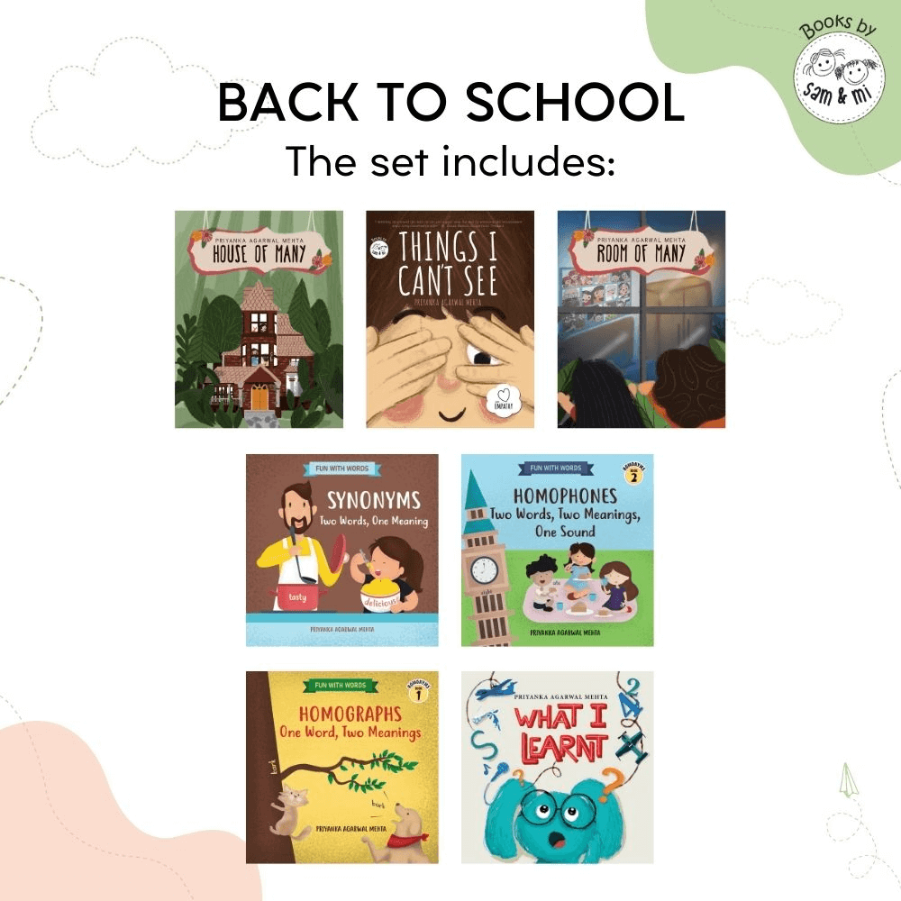 SAM &amp; MI - Back to School Set of 7 Books for Preschooler