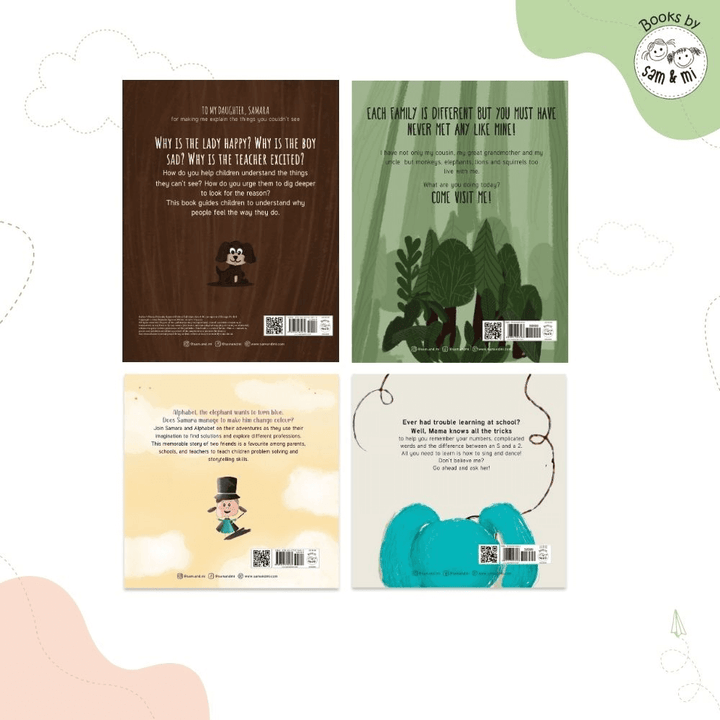 SAM &amp; MI - My First Day of School Set of 4 Early Learning Books for Kids