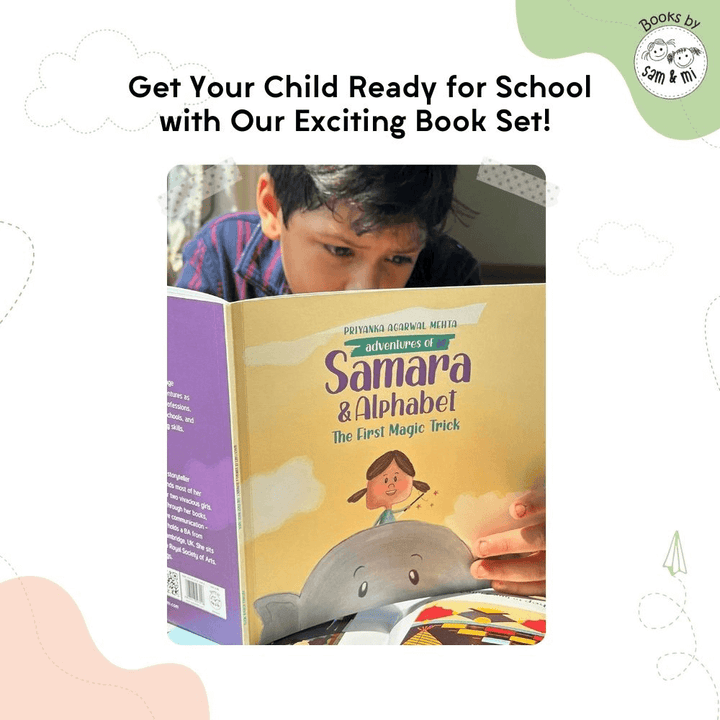 SAM &amp; MI - My First Day of School Set of 4 Early Learning Books for Kids