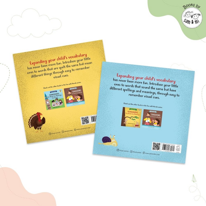 SAM &amp; MI - Fun with Words: Set of 2 Early Learning Books for Kids