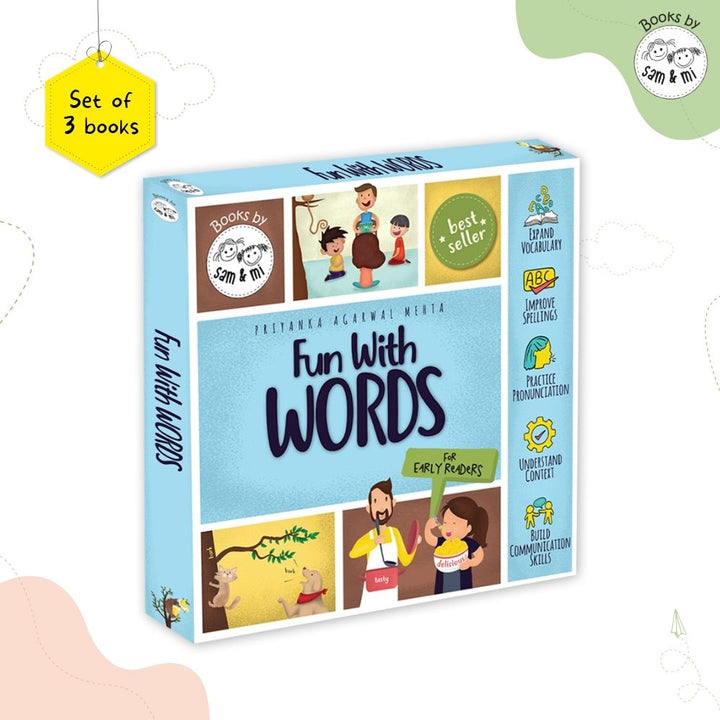SAM &amp; MI - Fun with Words: Set of 3 Early Learning Books for Kids