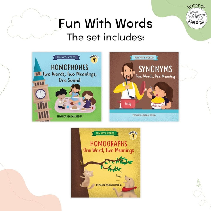 SAM &amp; MI - Fun with Words: Set of 3 Early Learning Books for Kids