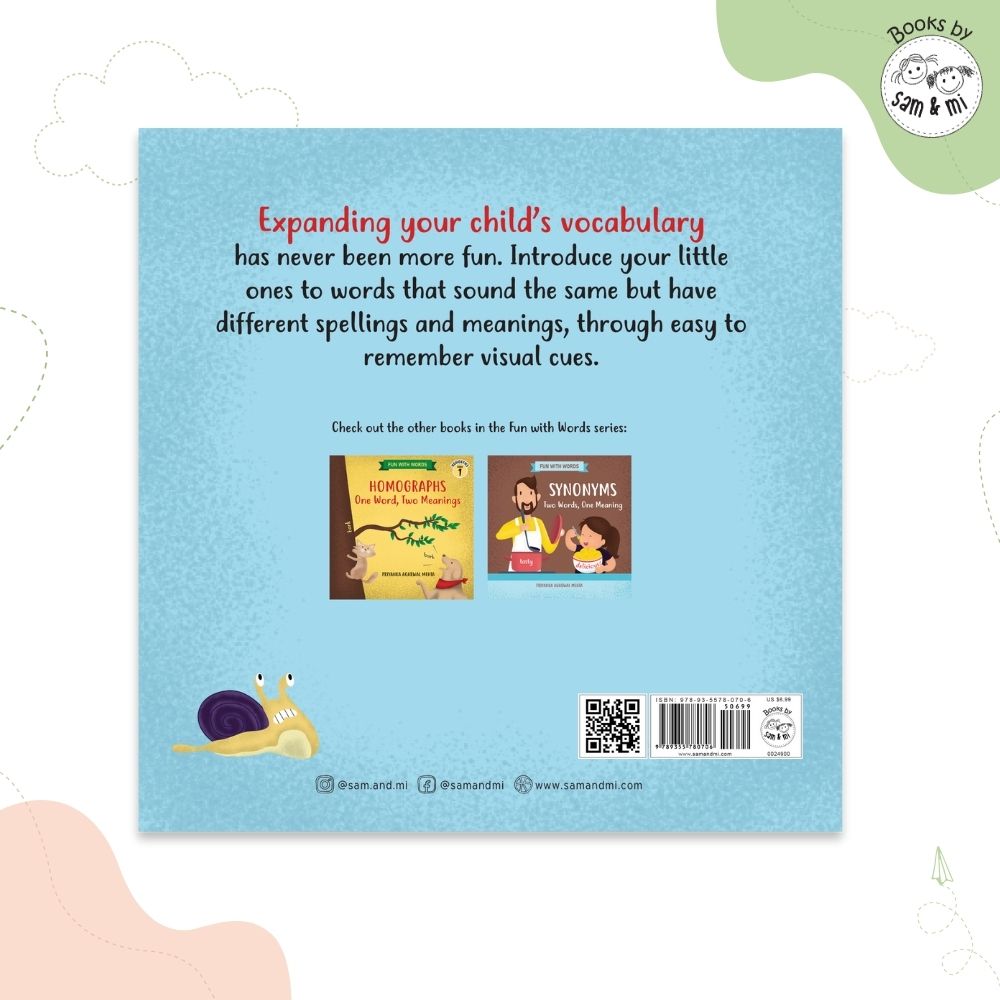 SAM & MI - Homophones: Two Words, Two Meanings, One Sound: Early Learning Book for Kids