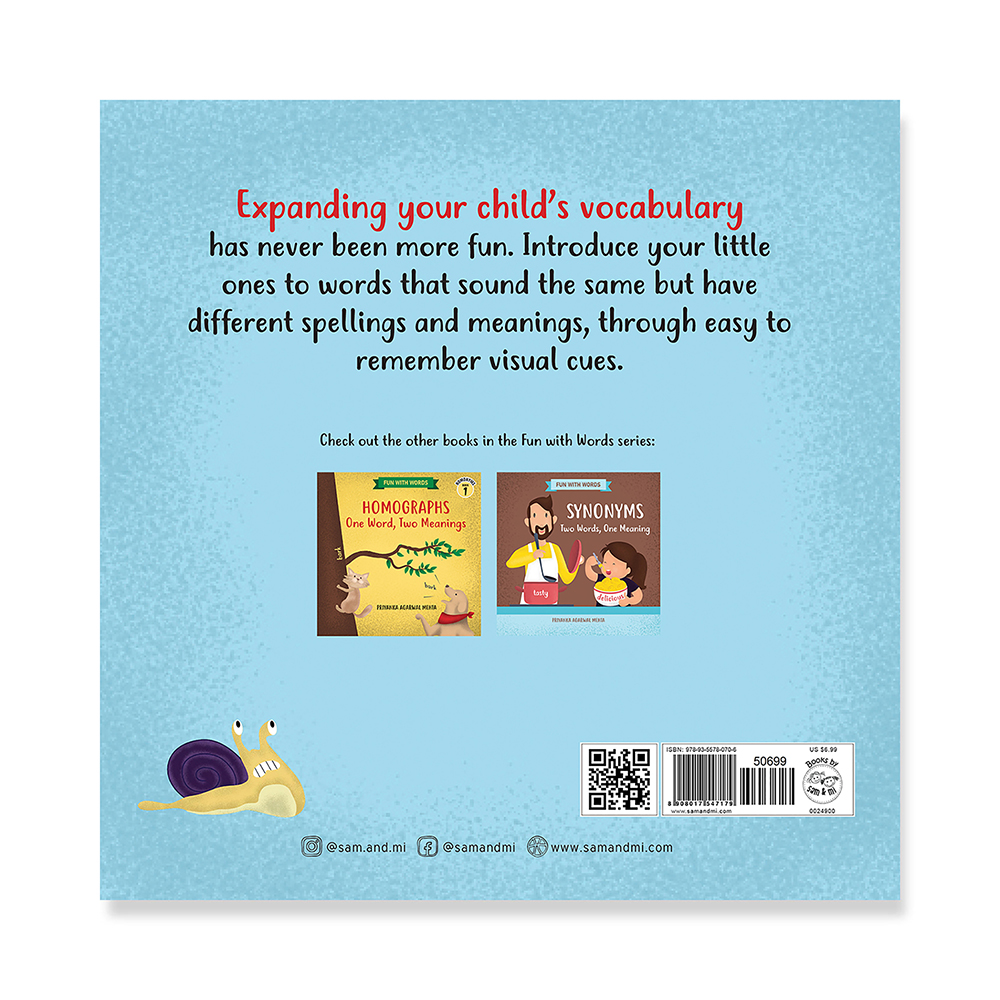 SAM & MI - Homophones: Two Words, Two Meanings, One Sound: Early Learning Book for Kids