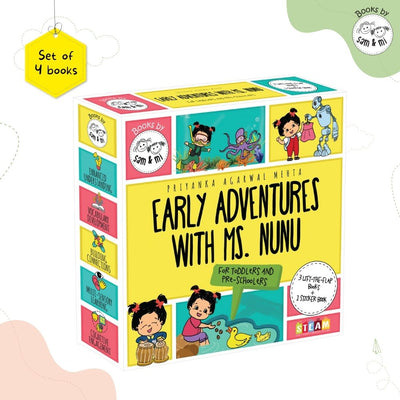 SAM & MI - Early Adventures with Ms. Nunu: Set of 4 Interactive Book for Kids