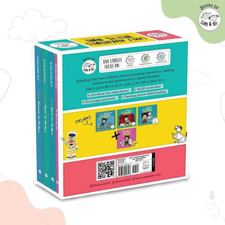 SAM &amp; MI - Early Adventures with Ms. Nunu: Set of 4 Interactive Book for Kids
