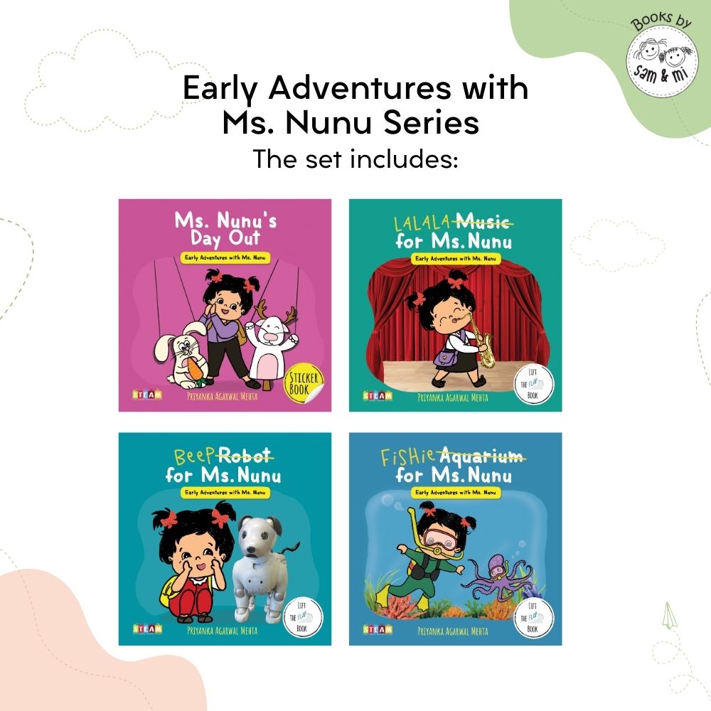 SAM & MI - Early Adventures with Ms. Nunu: Set of 4 Interactive Book for Kids