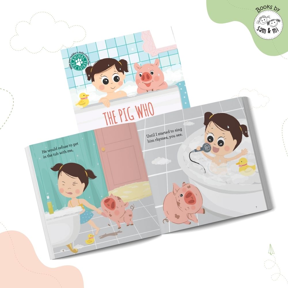 SAM & MI - The Pig Who Came to Bathe: Board Books for Toddlers