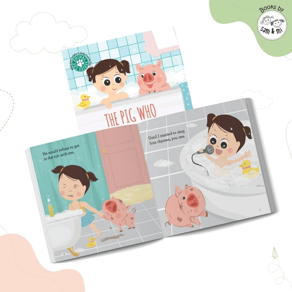 SAM &amp; MI - The Pig Who Came to Bathe: Board Books for Toddlers