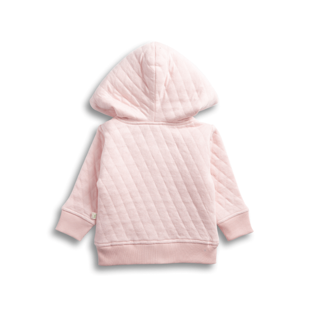 Tiny Twig Quilted Hoodie - Soft Pink