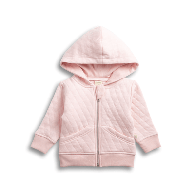 Tiny Twig Quilted Hoodie - Soft Pink