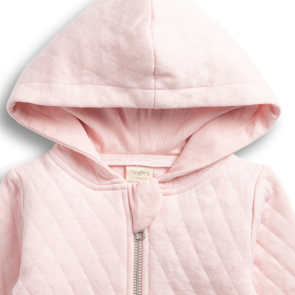 Tiny Twig Quilted Hoodie - Soft Pink