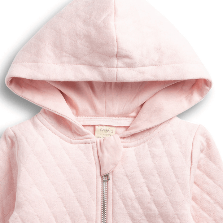Tiny Twig Quilted Hoodie - Soft Pink