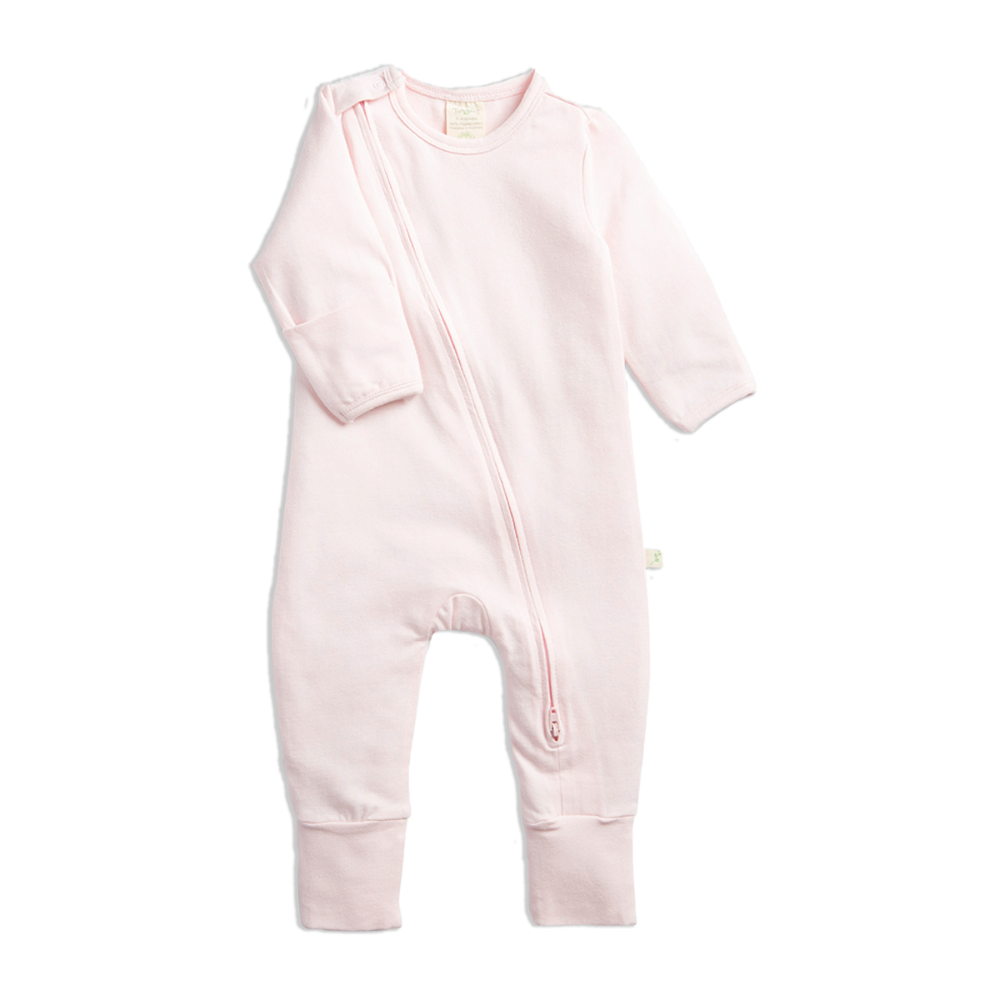 Tiny Twig Long Sleeve Zipsuit - Soft Pink