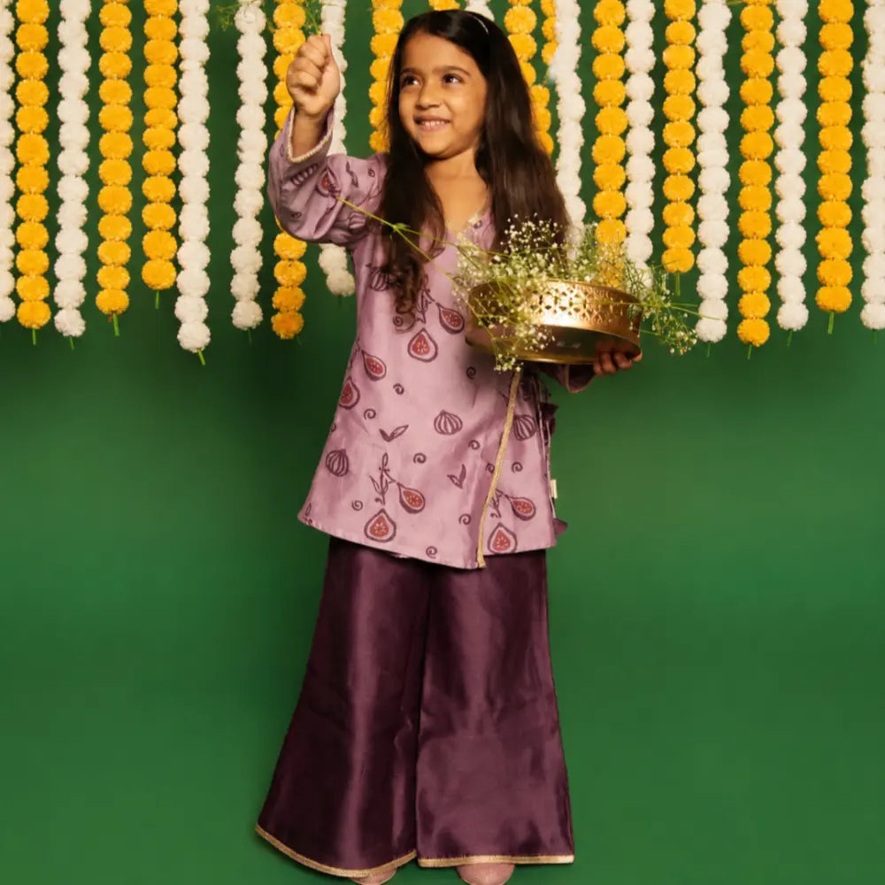 Dulaar Chanderi Sharara Set | Hand-Block Printed (Gota Work) - Meetha Anjeer