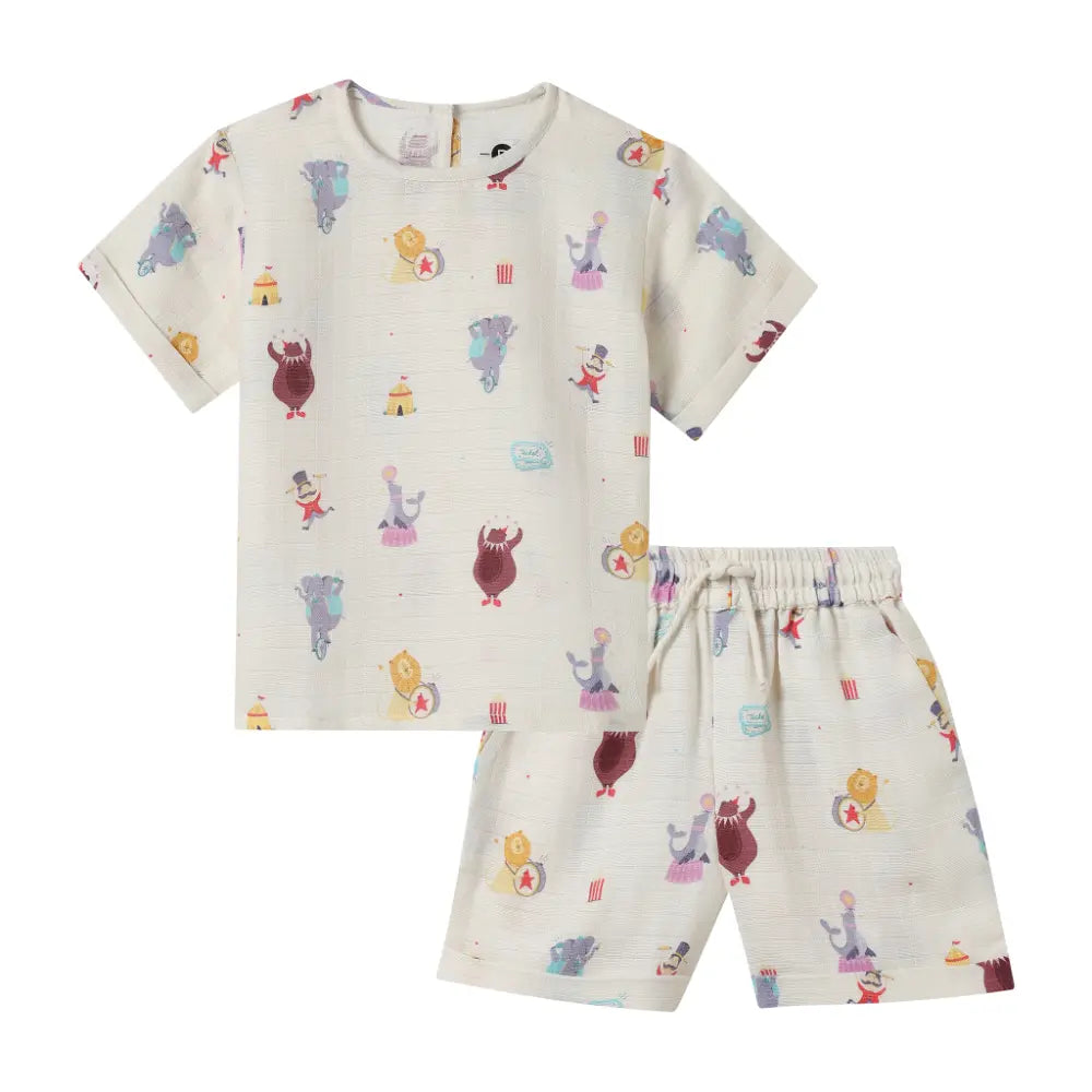 Dulaar Organic Muslin Tee &amp; Shorts Set - Life is a Circus