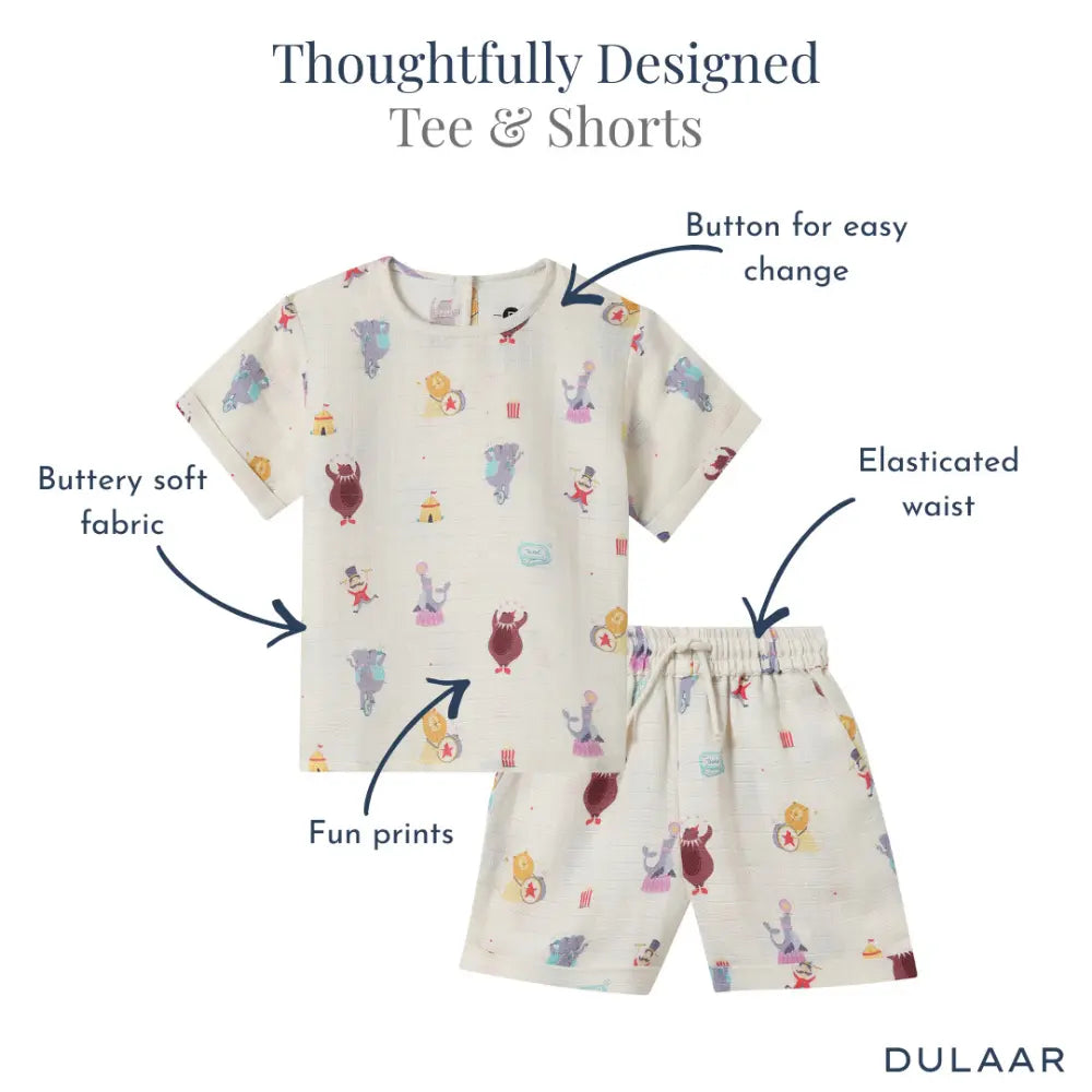 Dulaar Organic Muslin Tee &amp; Shorts Set - Life is a Circus