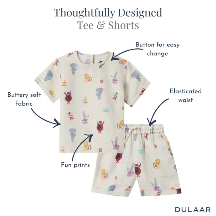 Dulaar Organic Muslin Tee &amp; Shorts Set - Life is a Circus