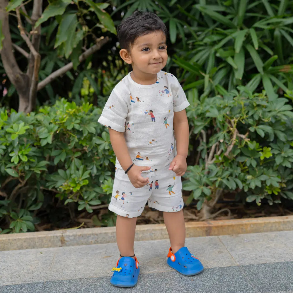 Dulaar Organic Muslin Tee &amp; Shorts Set - Playground Adventures