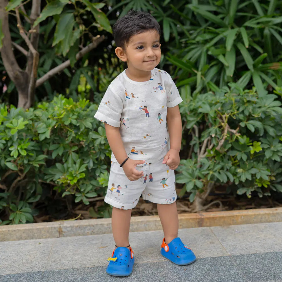 Dulaar Organic Muslin Tee & Shorts Set - Playground Adventures