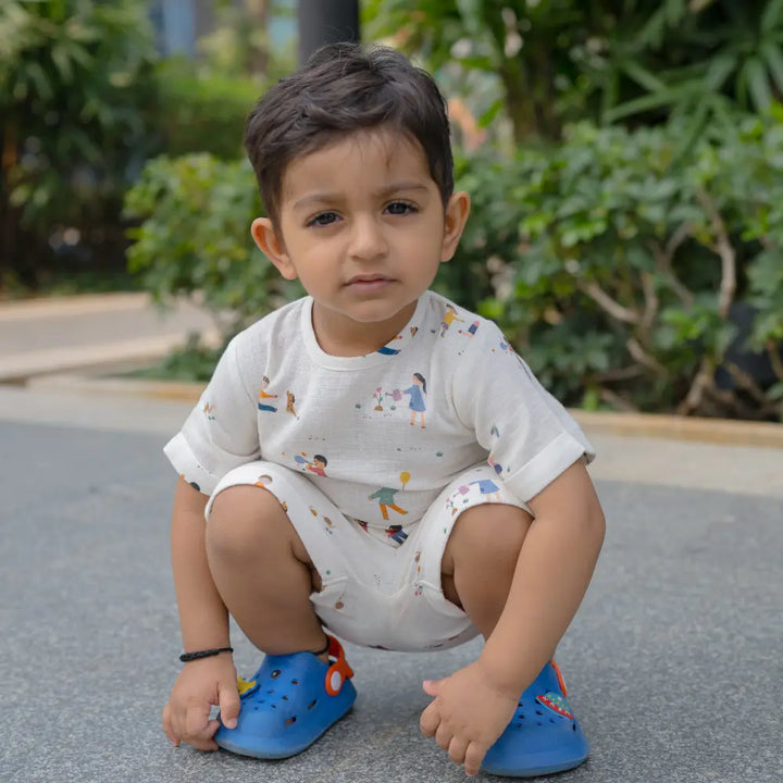 Dulaar Organic Muslin Tee &amp; Shorts Set - Playground Adventures