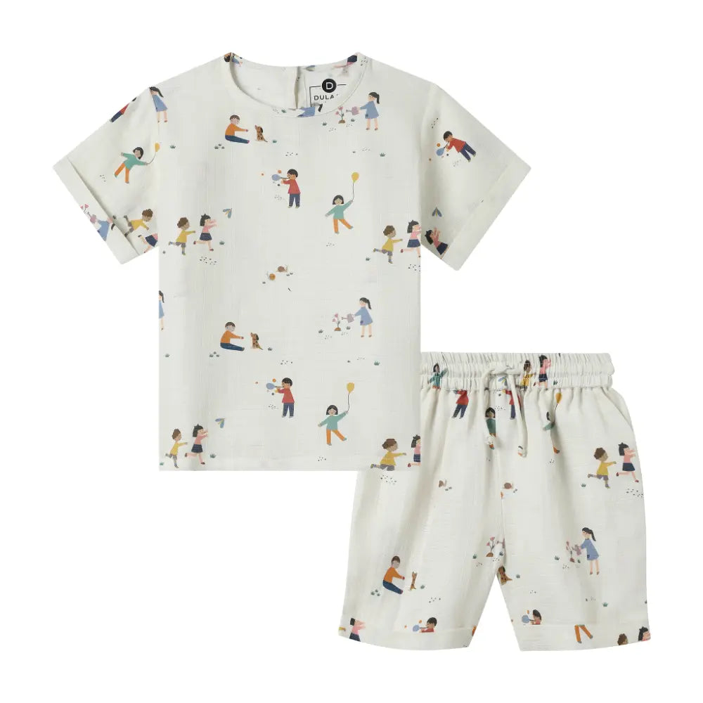Dulaar Organic Muslin Tee &amp; Shorts Set - Playground Adventures