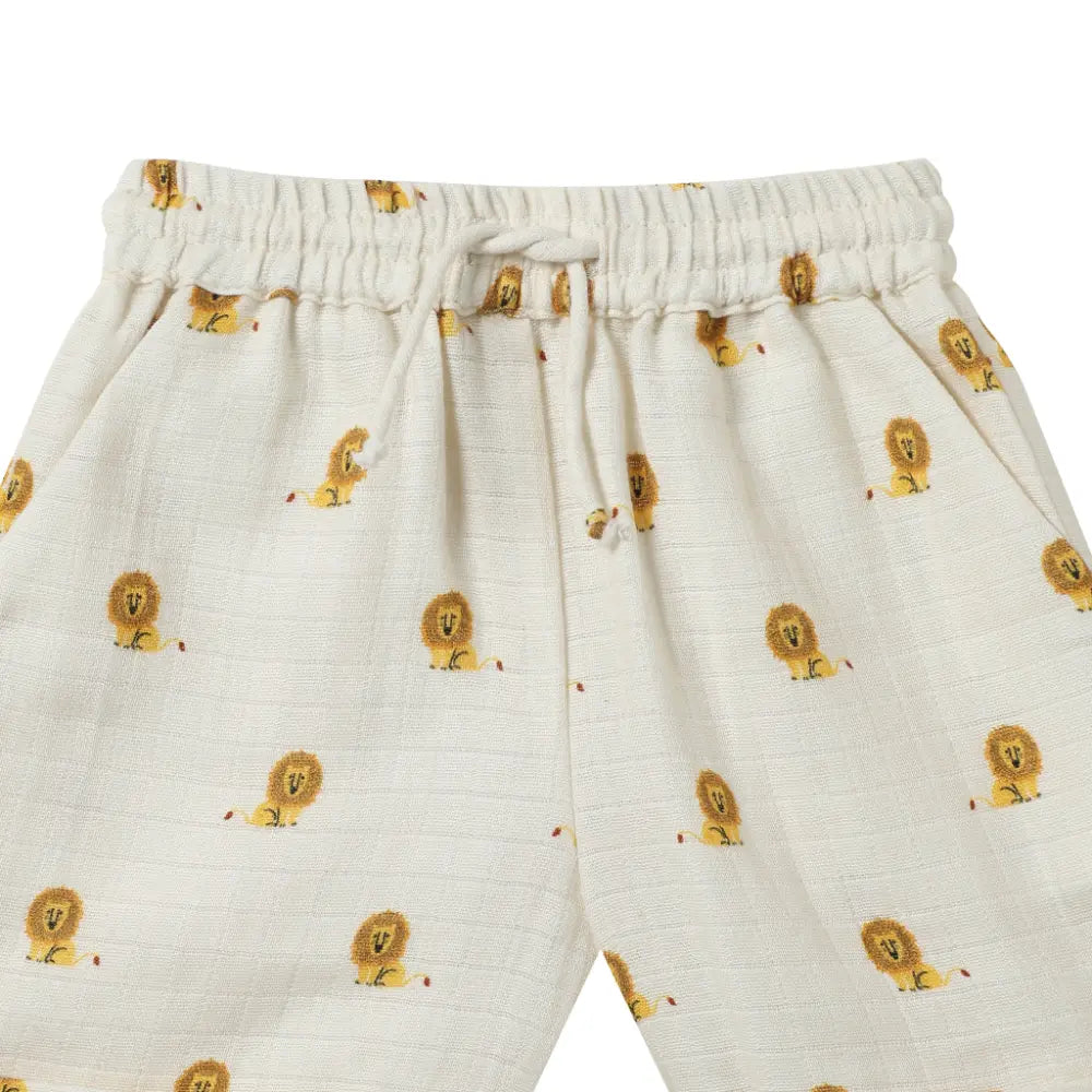 Dulaar Organic Muslin Tee &amp; Shorts Set - Just Lion Around