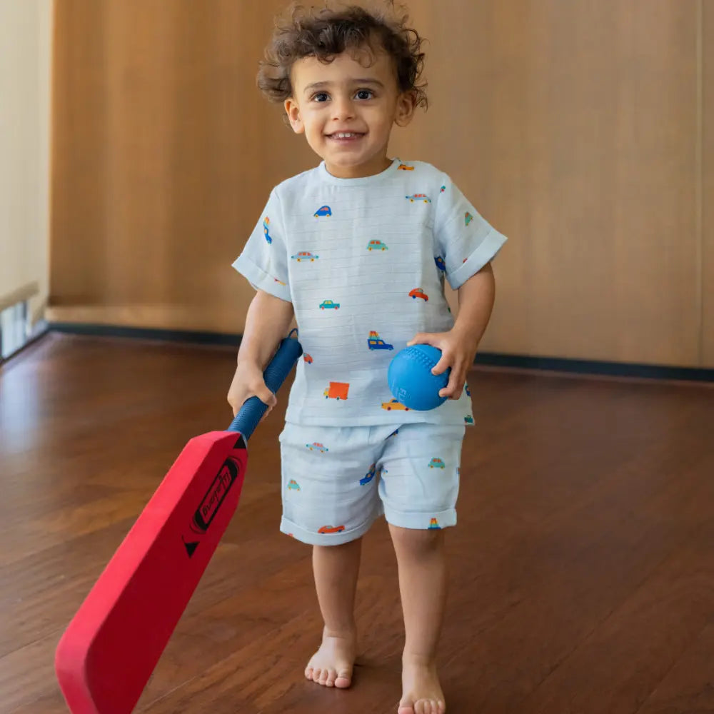 Dulaar Organic Muslin Tee &amp; Shorts Set - Road Trip