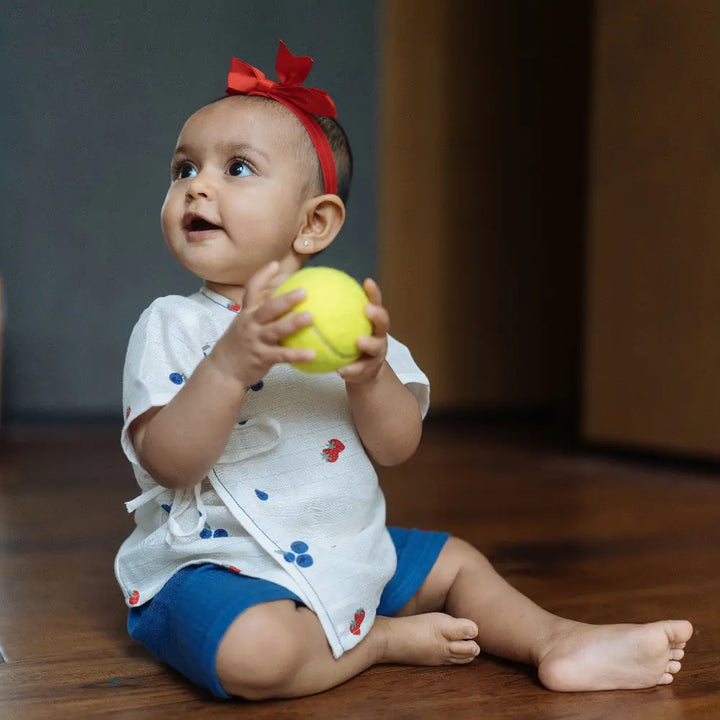 Dulaar Organic Muslin Angrakha &amp; Shorts Set