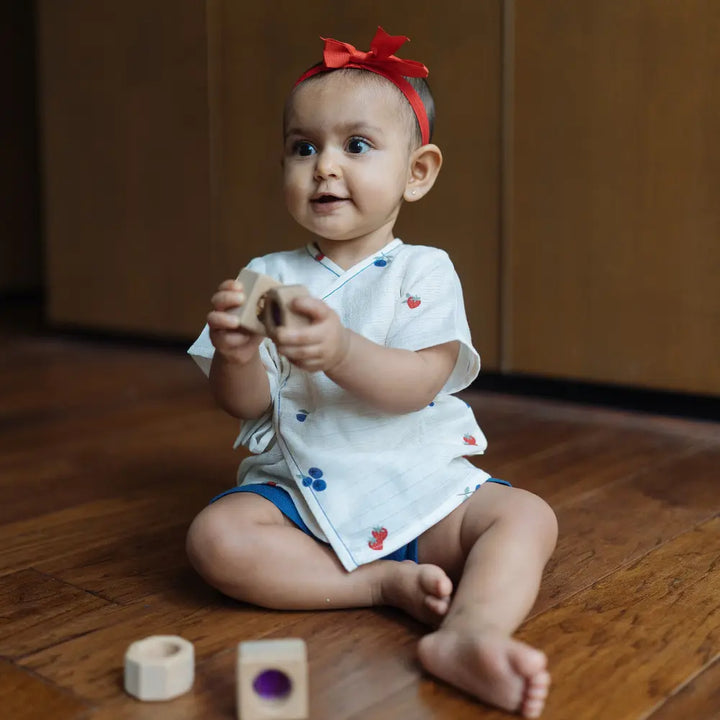 Dulaar Organic Muslin Angrakha &amp; Shorts Set