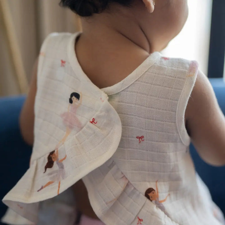 Dulaar Organic Muslin Top &amp; Shorts Set - Little Ballerina
