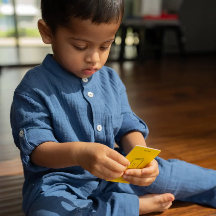 Dulaar Muslin Shirt &amp; Pants Set - Deep Blue