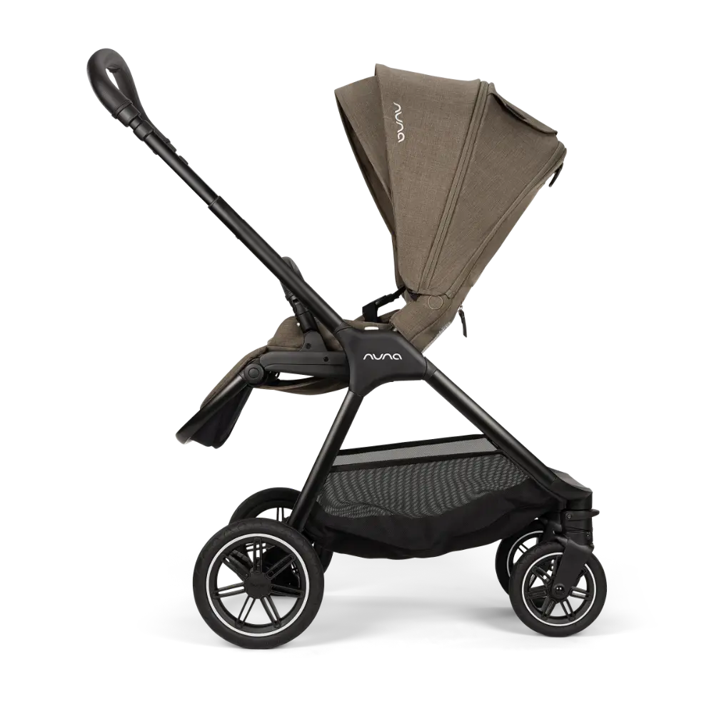 Nuna TRIV Next Reversible Seat Stroller with Flat Recline-Height Adjustable Handle Bar,All Terrain-All Wheel Suspension-One Hand Fold-Rain Cover &amp; Post Adaptors-0 to 4Y (Upto 22Kg) - Pistachio