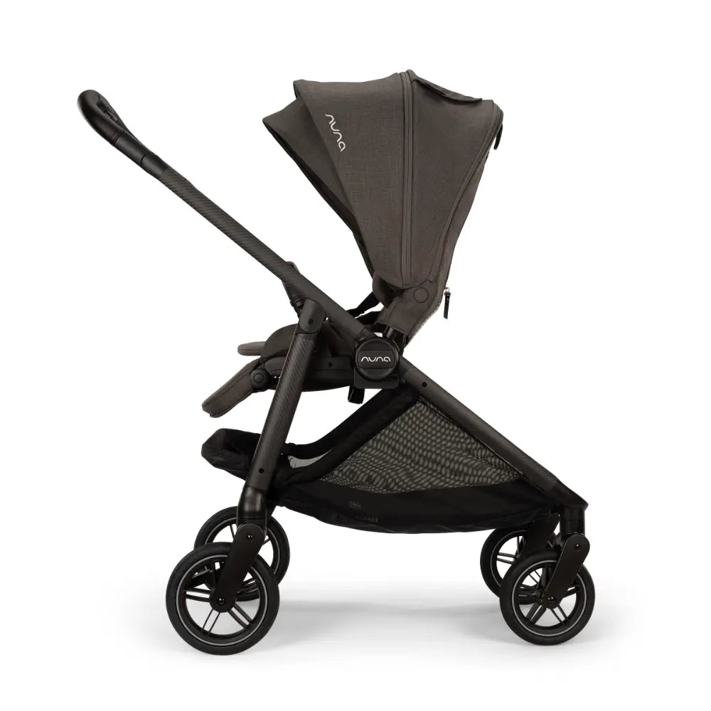 Nuna Swiv Baby Stroller-All Wheel 360 Degree Rotation-3 Positions Adjustable Parent Handle Bar-One Hand Fold-Travel System Compatible-Includes Rain Cover, Travel bag, Cup Holder &amp; Post Adaptors-2 Years Warranty-For 0 to 4Y (Upto 22 Kg) - Thunder