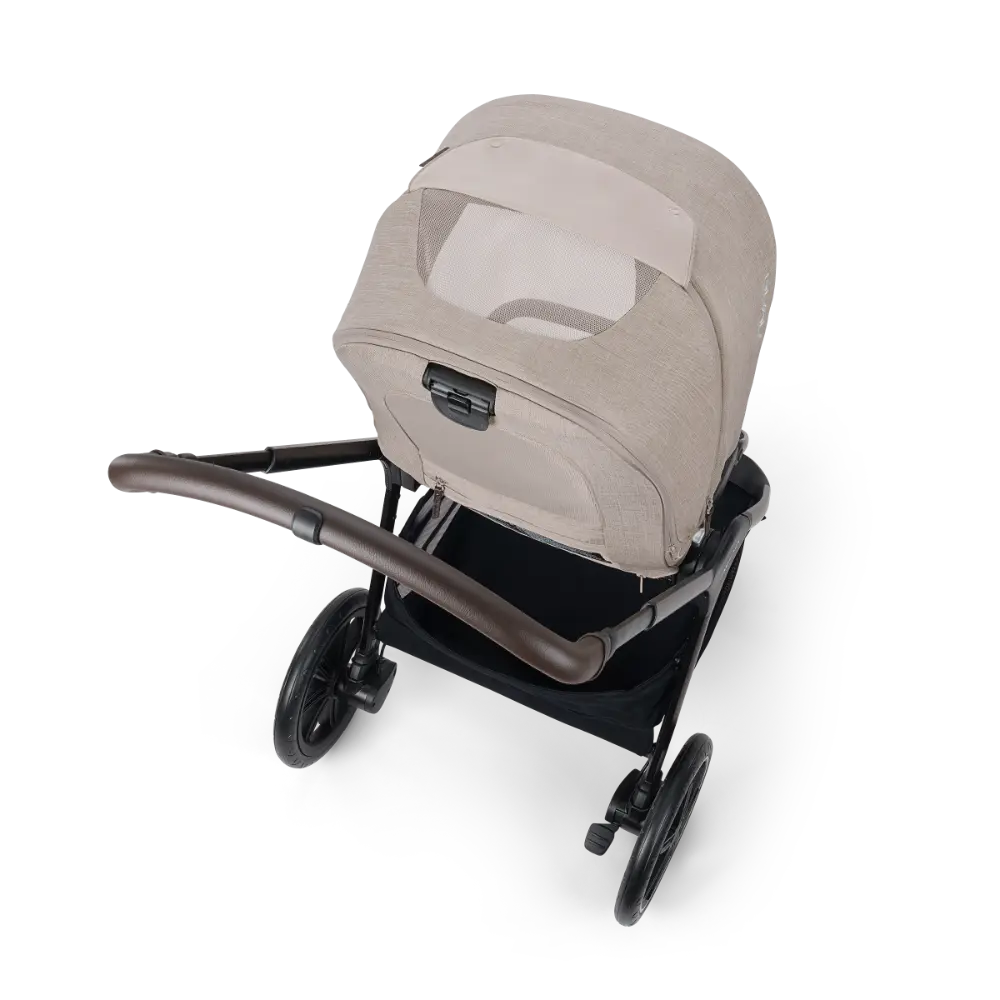 Nuna TRIV Lx Reversible Seat Stroller with Flat Recline|Height Adjustable Handle Bar|All Terrain|All Wheel Suspension|Big Rear Wheel|One Hand Fold|Rain Cover &amp; Post Adaptors|0 to 4Y (Upto 22Kg)-Chateau